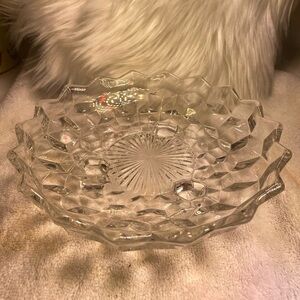 Crystal or‎ glass footed candy dish Pristine Condition No markings